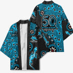 Cronulla-Sutherland Sharks NAIDOC Week 2026 Kimono Aboriginal Lizard Dot Painting - 50 Years of Deadly