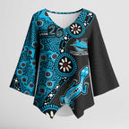 Cronulla-Sutherland Sharks NAIDOC Week 2026 Kimono Sleeve Blouse Aboriginal Lizard Dot Painting - 50 Years of Deadly