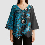 Cronulla-Sutherland Sharks NAIDOC Week 2026 Kimono Sleeve Blouse Aboriginal Lizard Dot Painting - 50 Years of Deadly