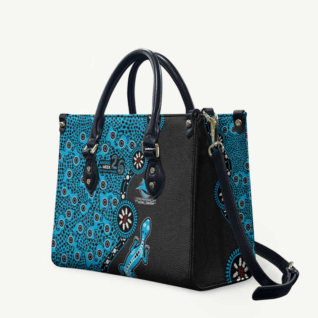 Cronulla-Sutherland Sharks NAIDOC Week 2026 Leather Bag Aboriginal Lizard Dot Painting - 50 Years of Deadly