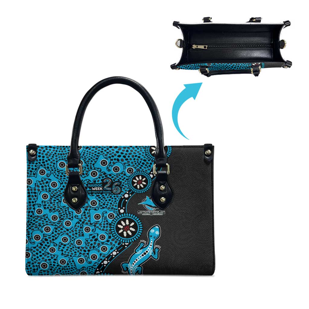 Cronulla-Sutherland Sharks NAIDOC Week 2026 Leather Bag Aboriginal Lizard Dot Painting - 50 Years of Deadly
