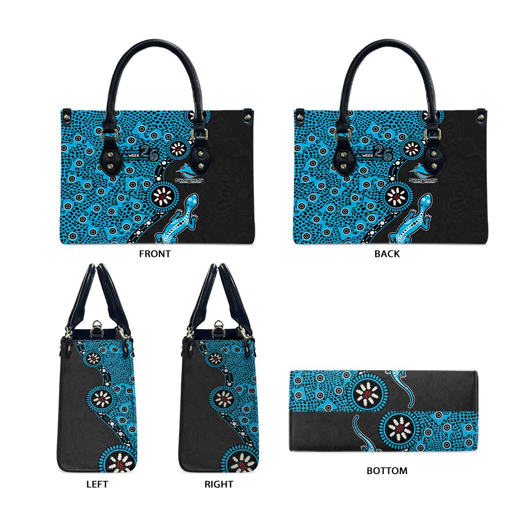 Cronulla-Sutherland Sharks NAIDOC Week 2026 Leather Bag Aboriginal Lizard Dot Painting - 50 Years of Deadly