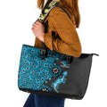 Cronulla-Sutherland Sharks NAIDOC Week 2026 Leather Tote Bag Aboriginal Lizard Dot Painting - 50 Years of Deadly