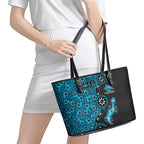 Cronulla-Sutherland Sharks NAIDOC Week 2026 Leather Tote Bag Aboriginal Lizard Dot Painting - 50 Years of Deadly