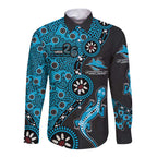 Cronulla-Sutherland Sharks NAIDOC Week 2026 Long Sleeve Button Shirt Aboriginal Lizard Dot Painting - 50 Years of Deadly