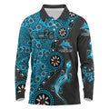 Cronulla-Sutherland Sharks NAIDOC Week 2026 Long Sleeve Polo Shirt Aboriginal Lizard Dot Painting - 50 Years of Deadly