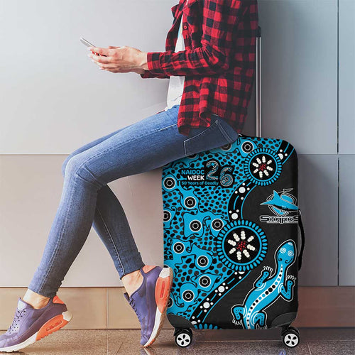 Cronulla-Sutherland Sharks NAIDOC Week 2026 Luggage Cover Aboriginal Lizard Dot Painting - 50 Years of Deadly