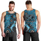 Cronulla-Sutherland Sharks NAIDOC Week 2026 Men Tank Top Aboriginal Lizard Dot Painting - 50 Years of Deadly