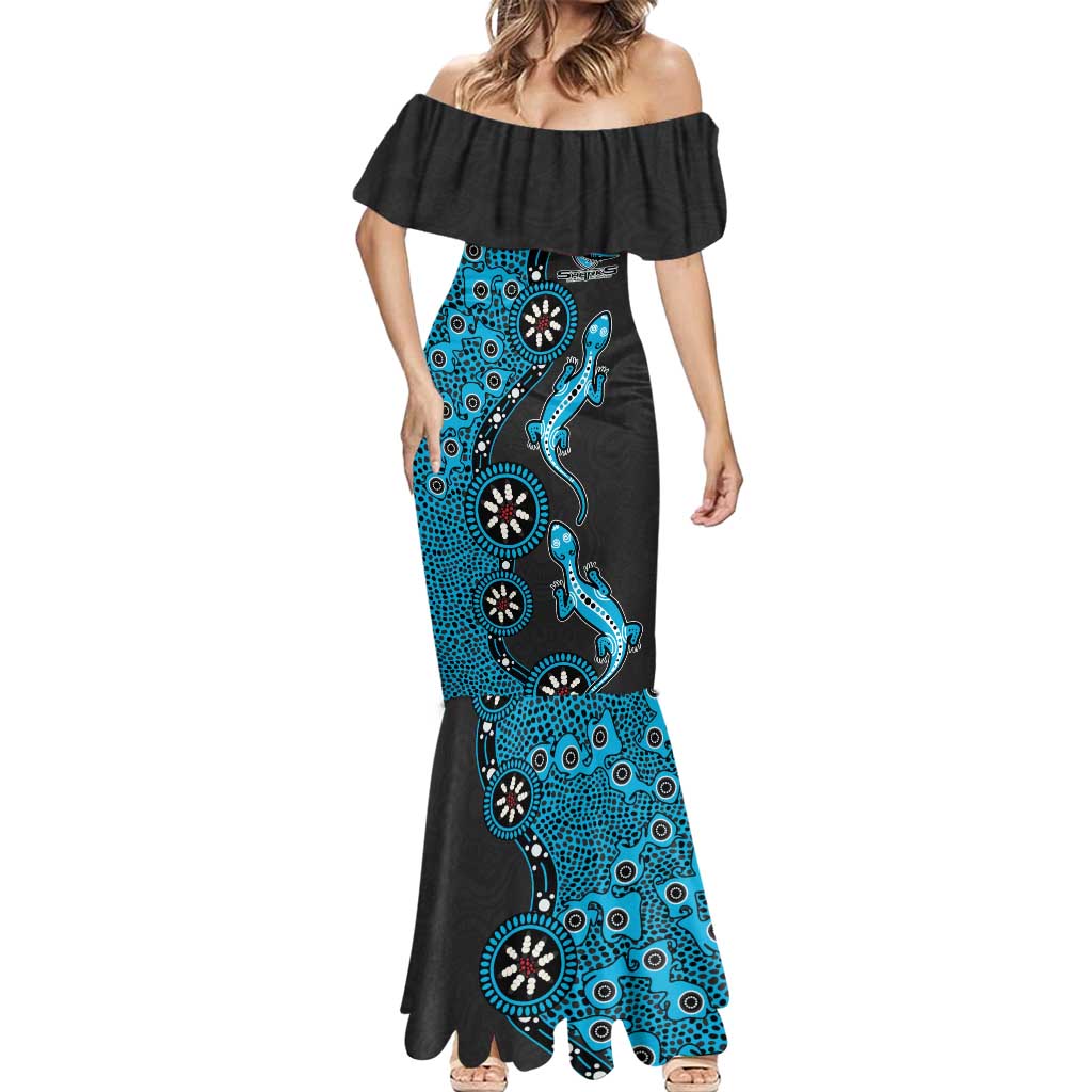 Cronulla-Sutherland Sharks NAIDOC Week 2026 Mermaid Dress Aboriginal Lizard Dot Painting - 50 Years of Deadly