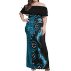 Cronulla-Sutherland Sharks NAIDOC Week 2026 Off Shoulder Maxi Dress Aboriginal Lizard Dot Painting - 50 Years of Deadly