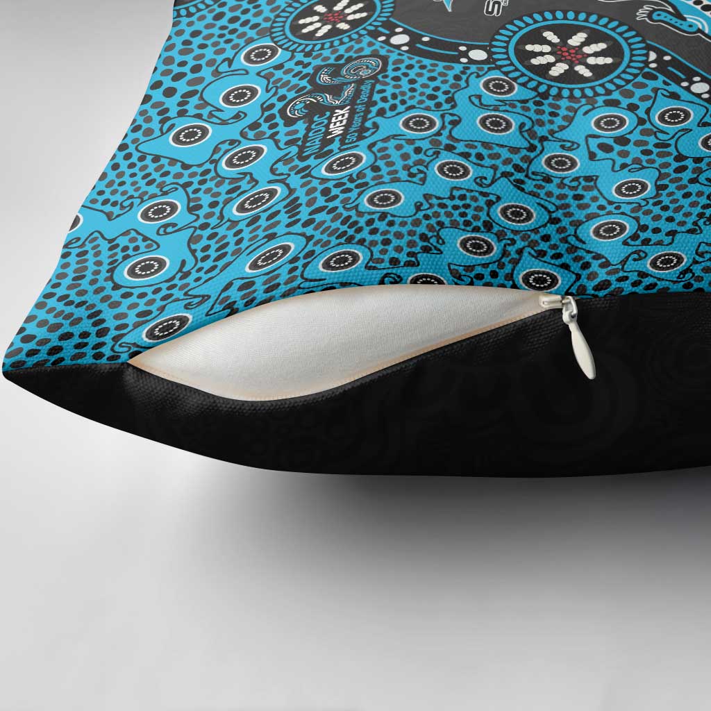 Cronulla-Sutherland Sharks NAIDOC Week 2026 Pillow Cover Aboriginal Lizard Dot Painting - 50 Years of Deadly