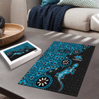 Cronulla-Sutherland Sharks NAIDOC Week 2026 Puzzle Aboriginal Lizard Dot Painting - 50 Years of Deadly