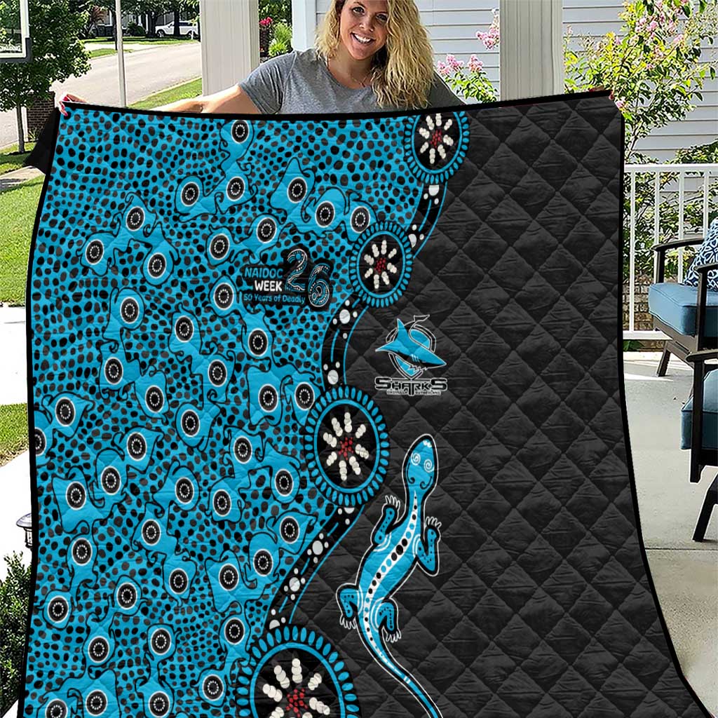 Cronulla-Sutherland Sharks NAIDOC Week 2026 Quilt Aboriginal Lizard Dot Painting - 50 Years of Deadly