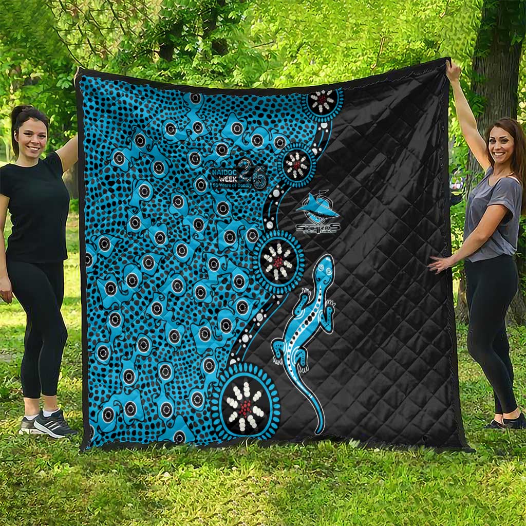 Cronulla-Sutherland Sharks NAIDOC Week 2026 Quilt Aboriginal Lizard Dot Painting - 50 Years of Deadly