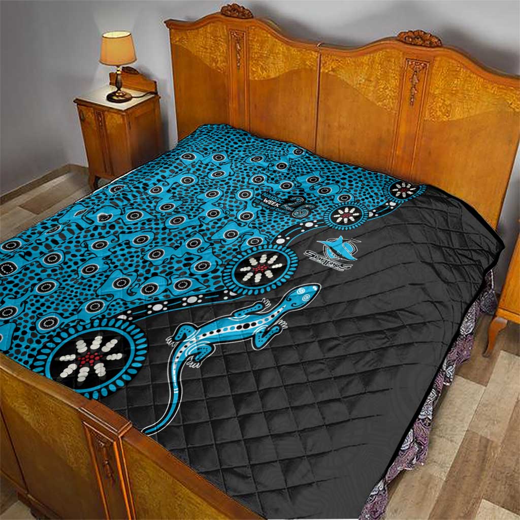Cronulla-Sutherland Sharks NAIDOC Week 2026 Quilt Aboriginal Lizard Dot Painting - 50 Years of Deadly