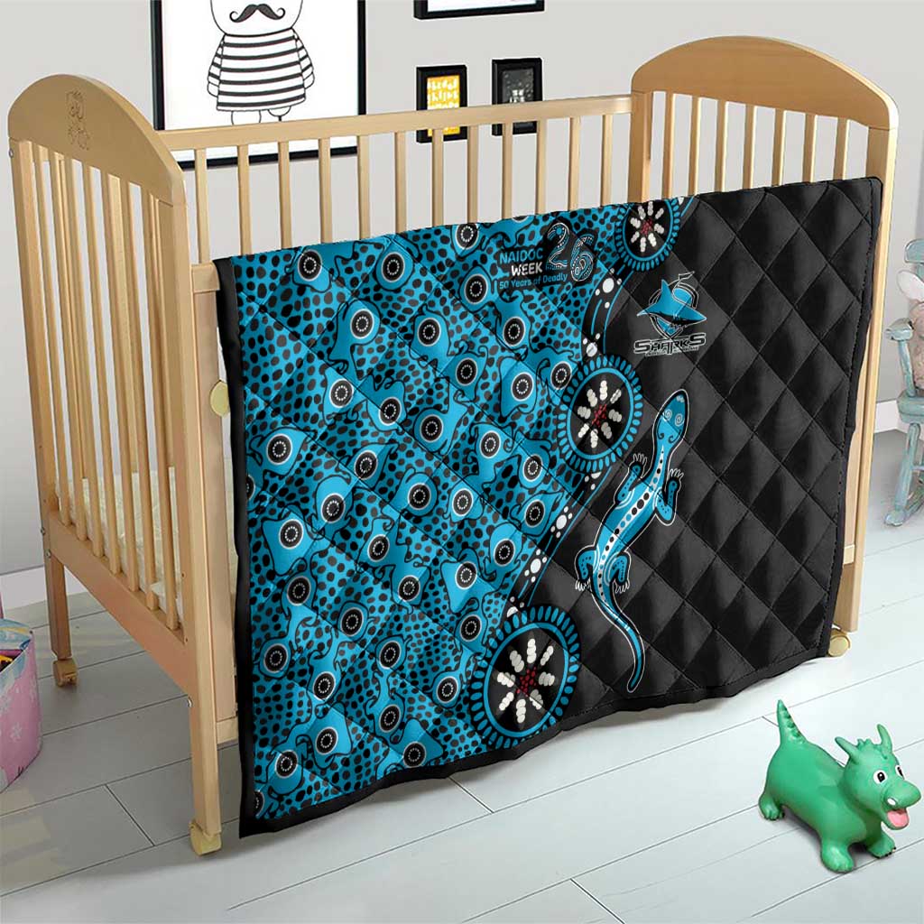 Cronulla-Sutherland Sharks NAIDOC Week 2026 Quilt Aboriginal Lizard Dot Painting - 50 Years of Deadly