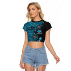 Cronulla-Sutherland Sharks NAIDOC Week 2026 Raglan Cropped T Shirt Aboriginal Lizard Dot Painting - 50 Years of Deadly