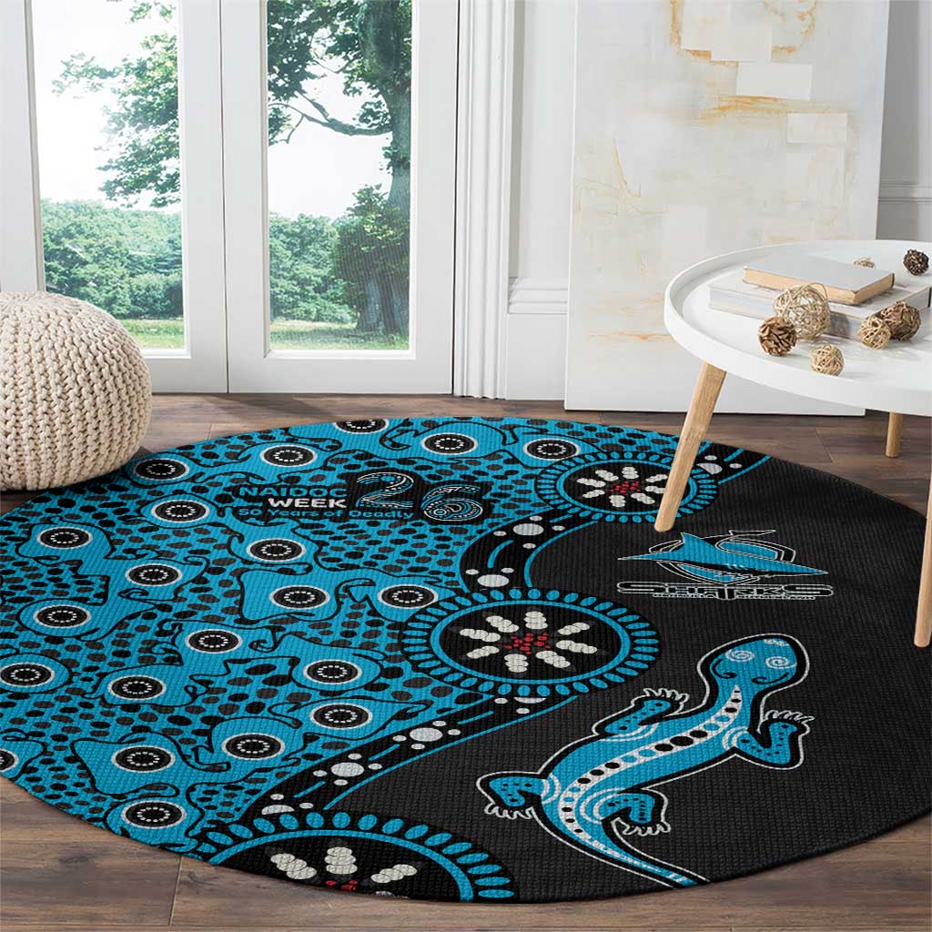 Cronulla-Sutherland Sharks NAIDOC Week 2026 Round Carpet Aboriginal Lizard Dot Painting - 50 Years of Deadly
