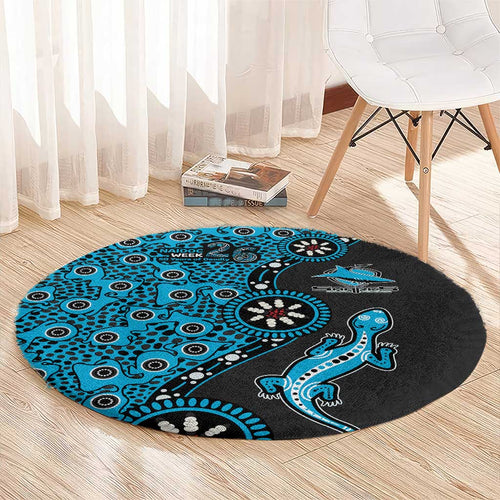 Cronulla-Sutherland Sharks NAIDOC Week 2026 Round Carpet Aboriginal Lizard Dot Painting - 50 Years of Deadly