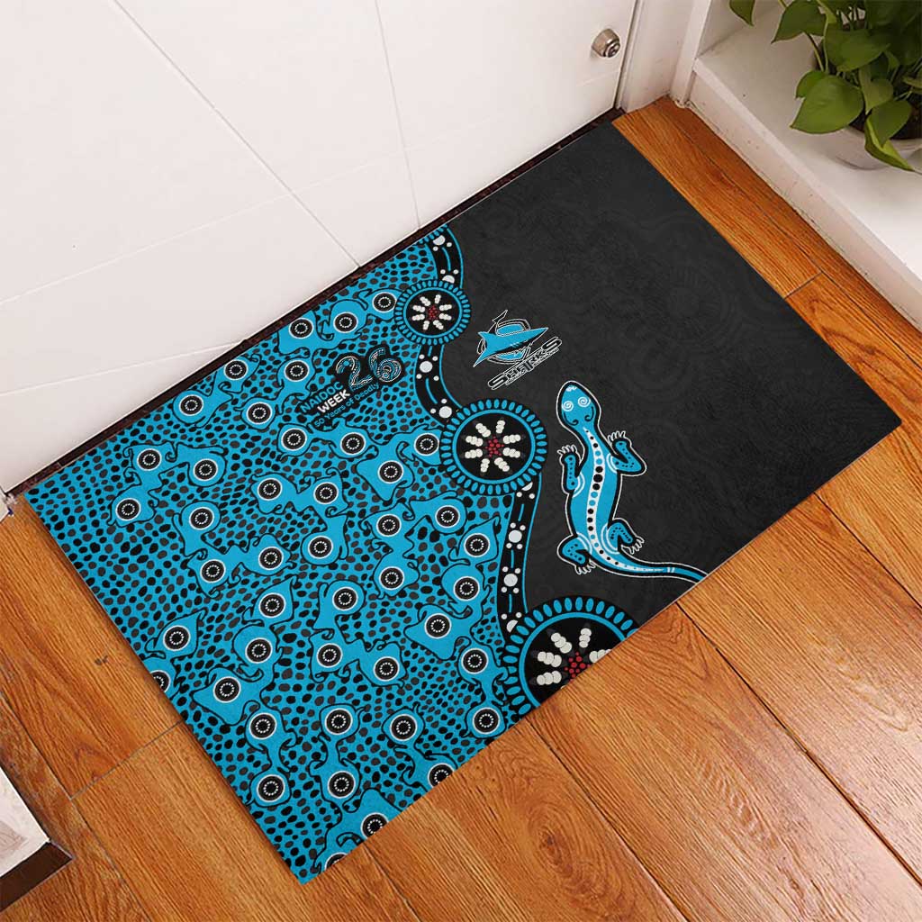 Cronulla-Sutherland Sharks NAIDOC Week 2026 Rubber Doormat Aboriginal Lizard Dot Painting - 50 Years of Deadly