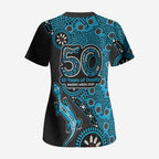Cronulla-Sutherland Sharks NAIDOC Week 2026 Scrub Top Aboriginal Lizard Dot Painting - 50 Years of Deadly