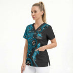Cronulla-Sutherland Sharks NAIDOC Week 2026 Scrub Top Aboriginal Lizard Dot Painting - 50 Years of Deadly