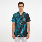 Cronulla-Sutherland Sharks NAIDOC Week 2026 Scrub Top Aboriginal Lizard Dot Painting - 50 Years of Deadly