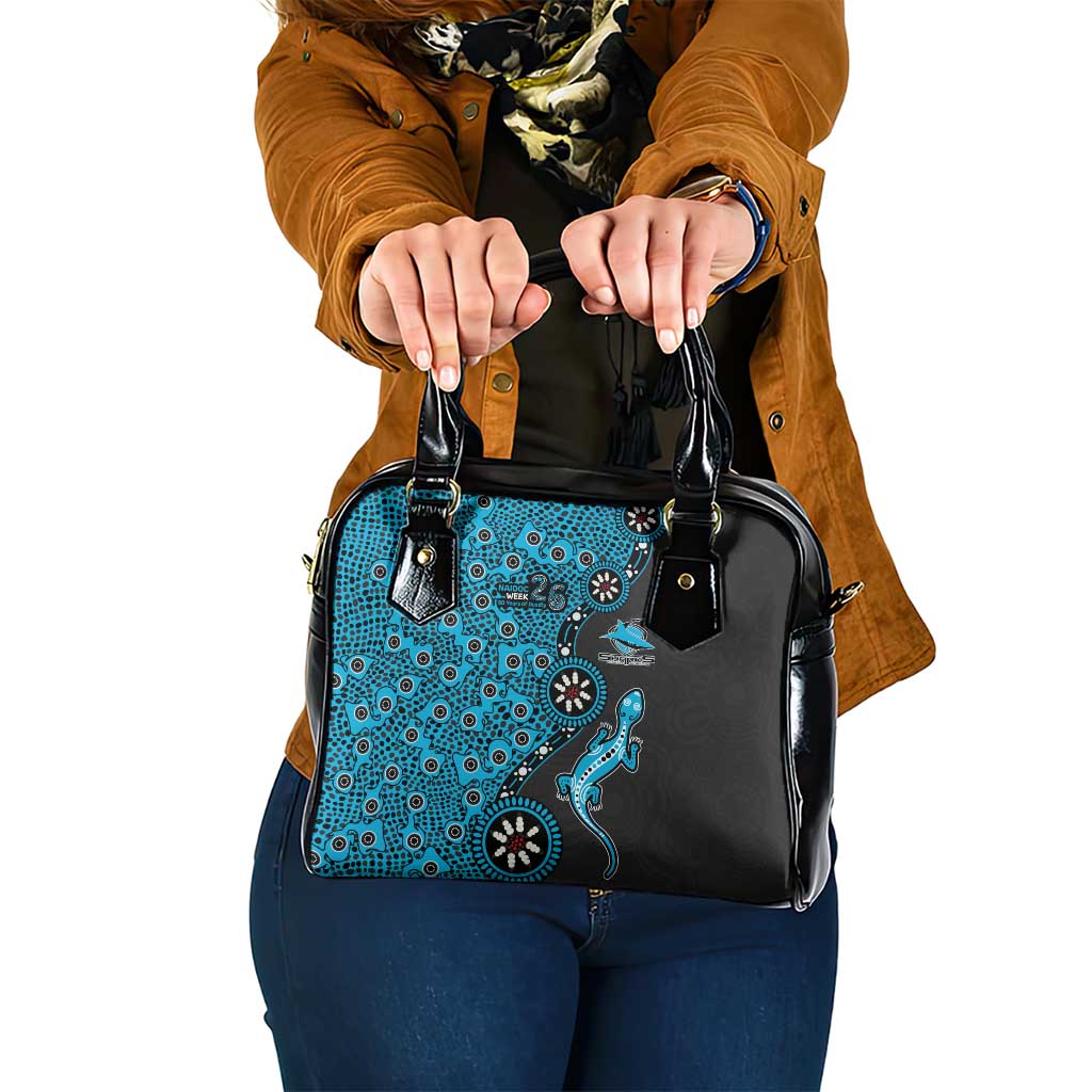 Cronulla-Sutherland Sharks NAIDOC Week 2026 Shoulder Handbag Aboriginal Lizard Dot Painting - 50 Years of Deadly