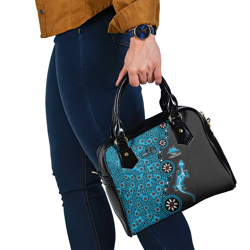 Cronulla-Sutherland Sharks NAIDOC Week 2026 Shoulder Handbag Aboriginal Lizard Dot Painting - 50 Years of Deadly
