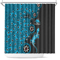 Cronulla-Sutherland Sharks NAIDOC Week 2026 Shower Curtain Aboriginal Lizard Dot Painting - 50 Years of Deadly