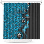 Cronulla-Sutherland Sharks NAIDOC Week 2026 Shower Curtain Aboriginal Lizard Dot Painting - 50 Years of Deadly
