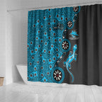 Cronulla-Sutherland Sharks NAIDOC Week 2026 Shower Curtain Aboriginal Lizard Dot Painting - 50 Years of Deadly