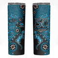 Cronulla-Sutherland Sharks NAIDOC Week 2026 Skinny Tumbler Aboriginal Lizard Dot Painting - 50 Years of Deadly