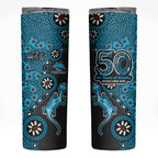 Cronulla-Sutherland Sharks NAIDOC Week 2026 Skinny Tumbler Aboriginal Lizard Dot Painting - 50 Years of Deadly
