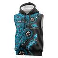 Cronulla-Sutherland Sharks NAIDOC Week 2026 Sleeveless Hoodie Aboriginal Lizard Dot Painting - 50 Years of Deadly