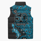 Cronulla-Sutherland Sharks NAIDOC Week 2026 Sleeveless Puffer Jacket Aboriginal Lizard Dot Painting - 50 Years of Deadly
