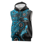 Cronulla-Sutherland Sharks NAIDOC Week 2026 Sleeveless Zip Hoodie Aboriginal Lizard Dot Painting - 50 Years of Deadly