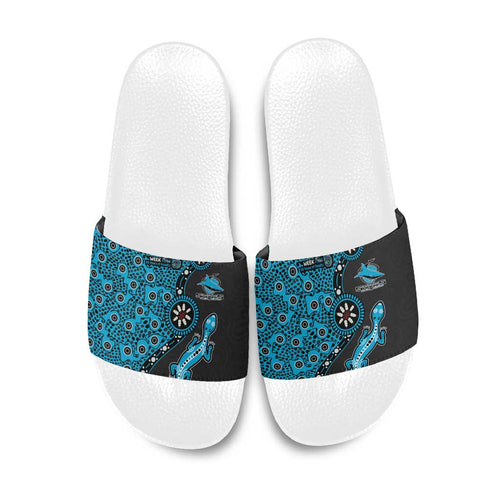 Cronulla-Sutherland Sharks NAIDOC Week 2026 Slide Sandals Aboriginal Lizard Dot Painting - 50 Years of Deadly