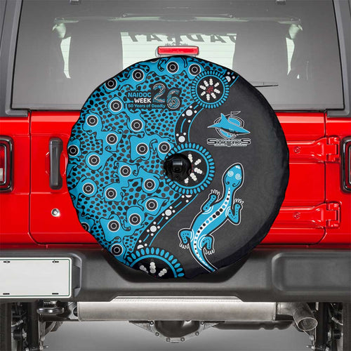 Cronulla-Sutherland Sharks NAIDOC Week 2026 Spare Tire Cover Aboriginal Lizard Dot Painting - 50 Years of Deadly