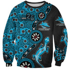 Cronulla-Sutherland Sharks NAIDOC Week 2026 Sweatshirt Aboriginal Lizard Dot Painting - 50 Years of Deadly
