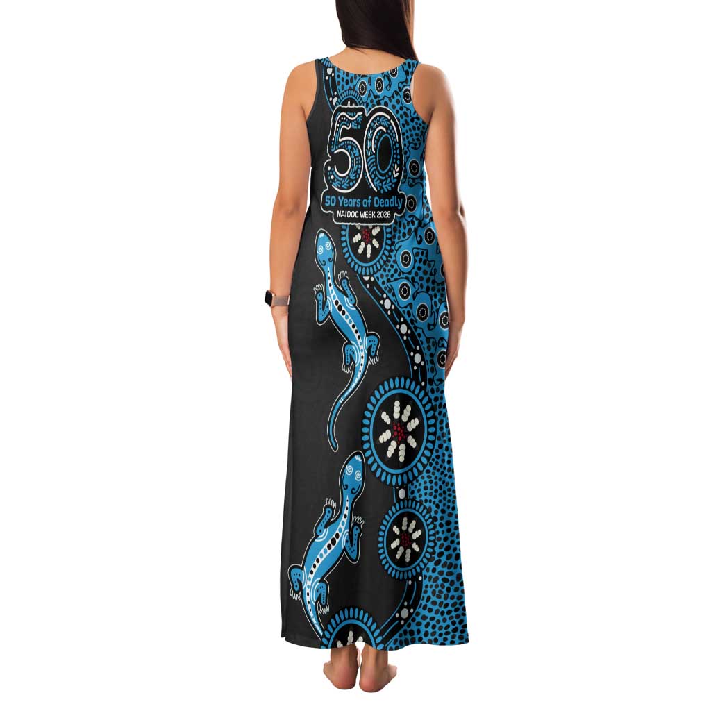 Cronulla-Sutherland Sharks NAIDOC Week 2026 Tank Maxi Dress Aboriginal Lizard Dot Painting - 50 Years of Deadly