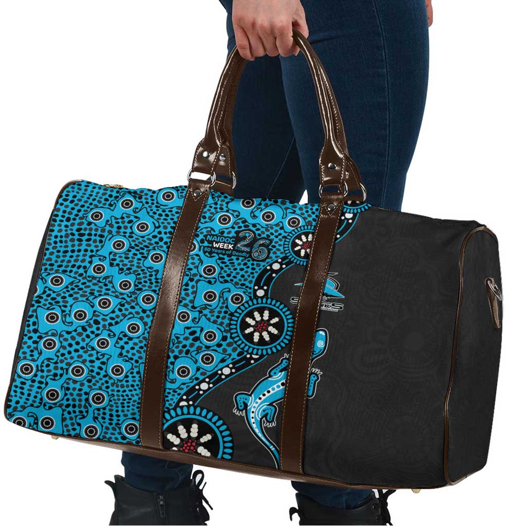 Cronulla-Sutherland Sharks NAIDOC Week 2026 Travel Bag Aboriginal Lizard Dot Painting - 50 Years of Deadly