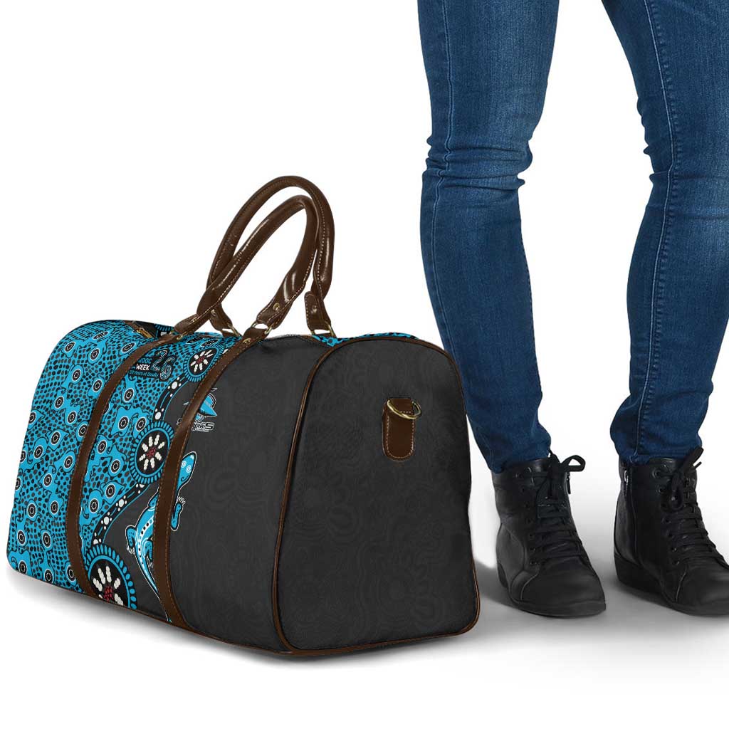 Cronulla-Sutherland Sharks NAIDOC Week 2026 Travel Bag Aboriginal Lizard Dot Painting - 50 Years of Deadly