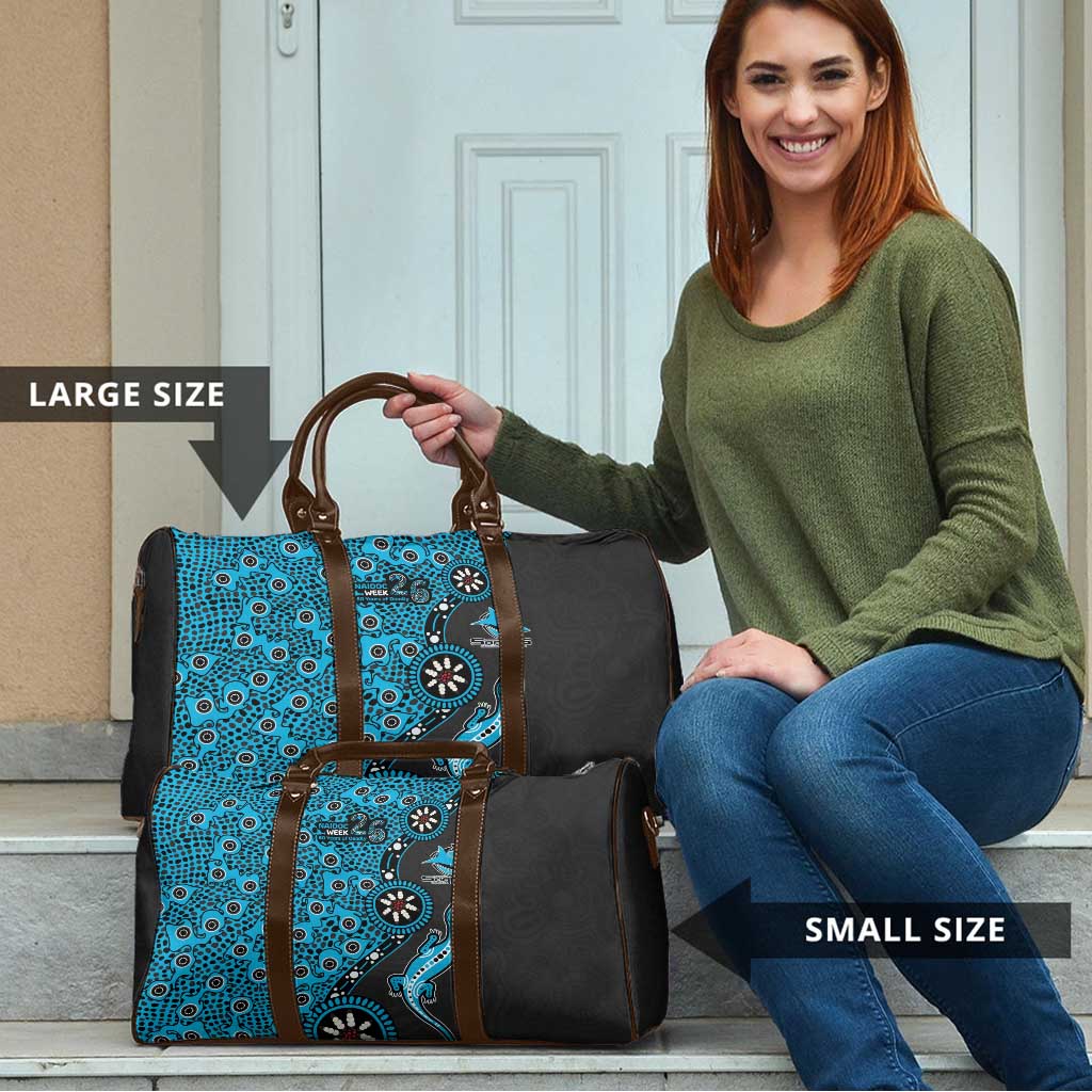 Cronulla-Sutherland Sharks NAIDOC Week 2026 Travel Bag Aboriginal Lizard Dot Painting - 50 Years of Deadly