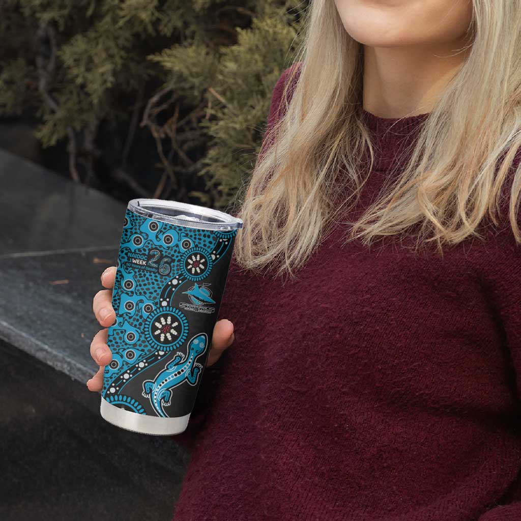 Cronulla-Sutherland Sharks NAIDOC Week 2026 Tumbler Cup Aboriginal Lizard Dot Painting - 50 Years of Deadly