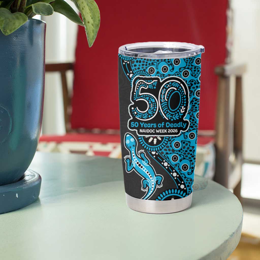 Cronulla-Sutherland Sharks NAIDOC Week 2026 Tumbler Cup Aboriginal Lizard Dot Painting - 50 Years of Deadly