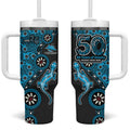 Cronulla-Sutherland Sharks NAIDOC Week 2026 Tumbler With Handle Aboriginal Lizard Dot Painting - 50 Years of Deadly