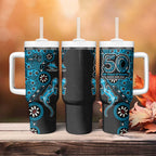 Cronulla-Sutherland Sharks NAIDOC Week 2026 Tumbler With Handle Aboriginal Lizard Dot Painting - 50 Years of Deadly