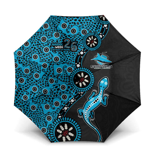 Cronulla-Sutherland Sharks NAIDOC Week 2026 Umbrella Aboriginal Lizard Dot Painting - 50 Years of Deadly