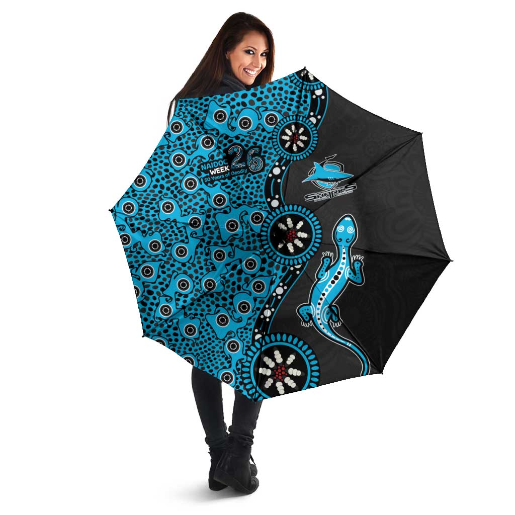 Cronulla-Sutherland Sharks NAIDOC Week 2026 Umbrella Aboriginal Lizard Dot Painting - 50 Years of Deadly